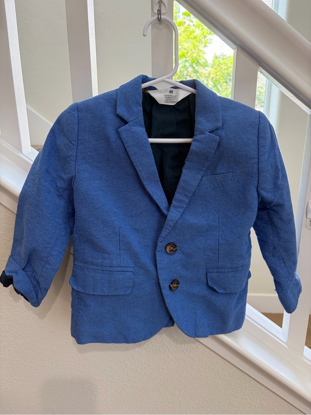 H&M Boys' Royal Blue Blazer with Notch Lapel